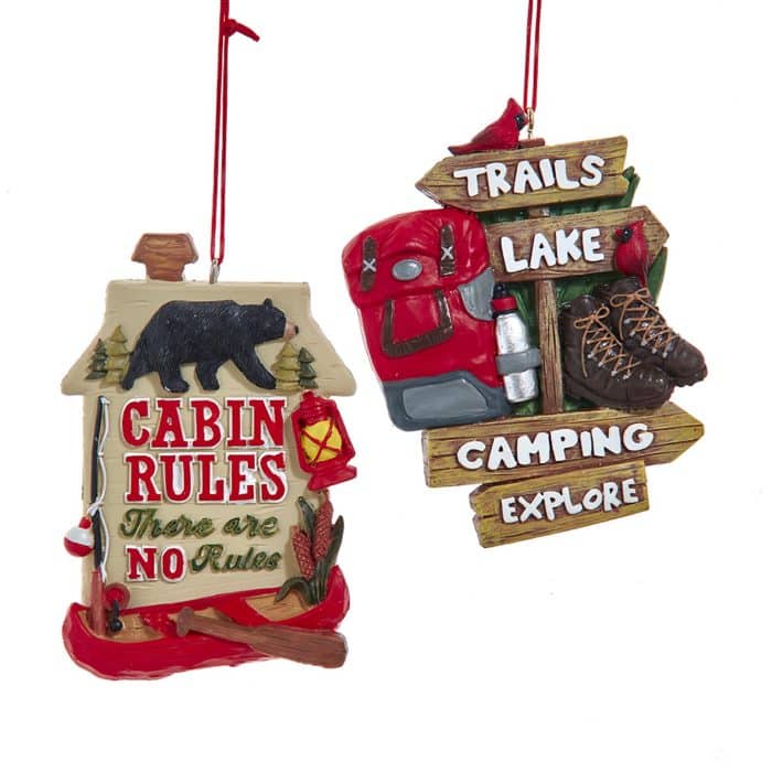Cabin or Camping Sign Ornaments