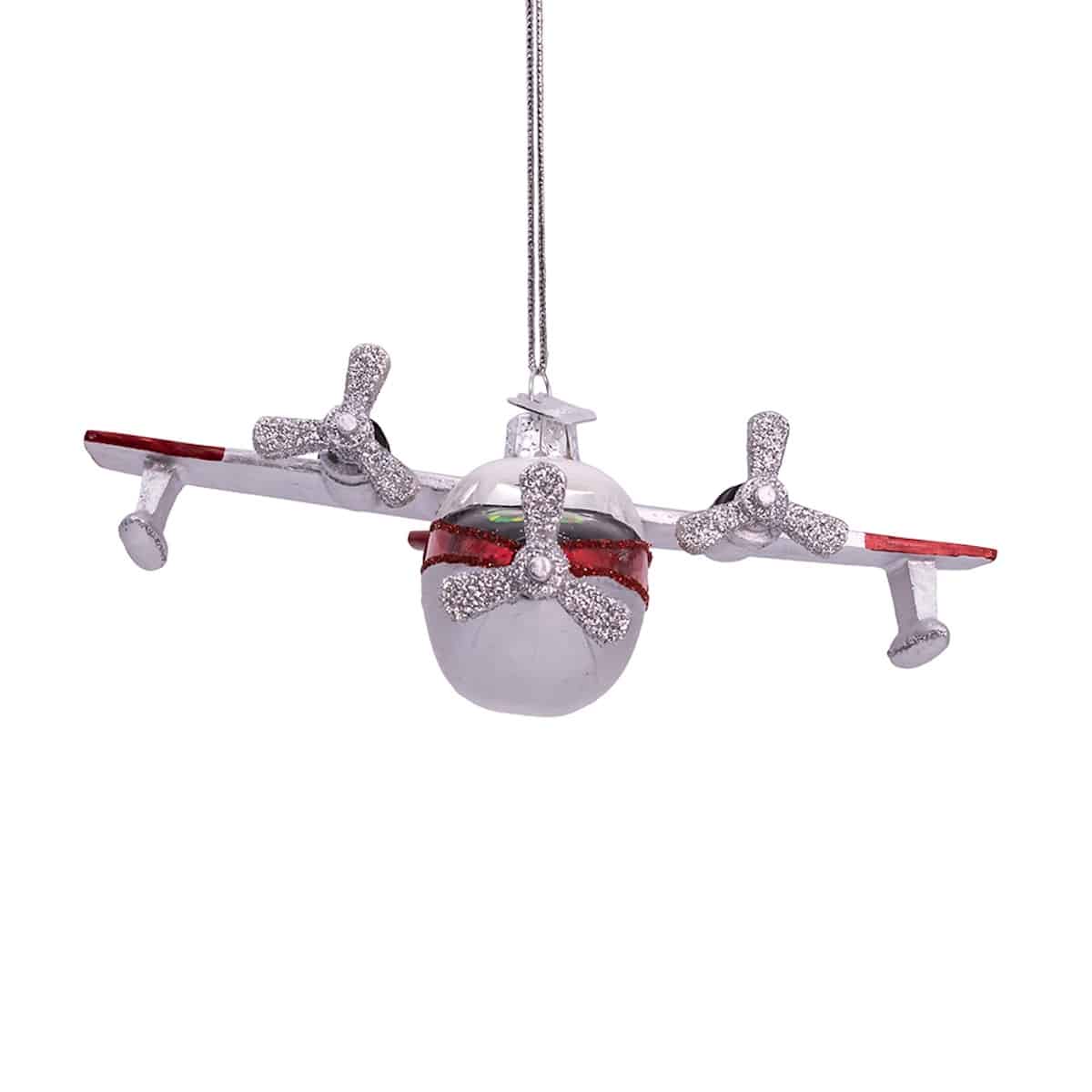 Christmas Sea Plane Ornament Front