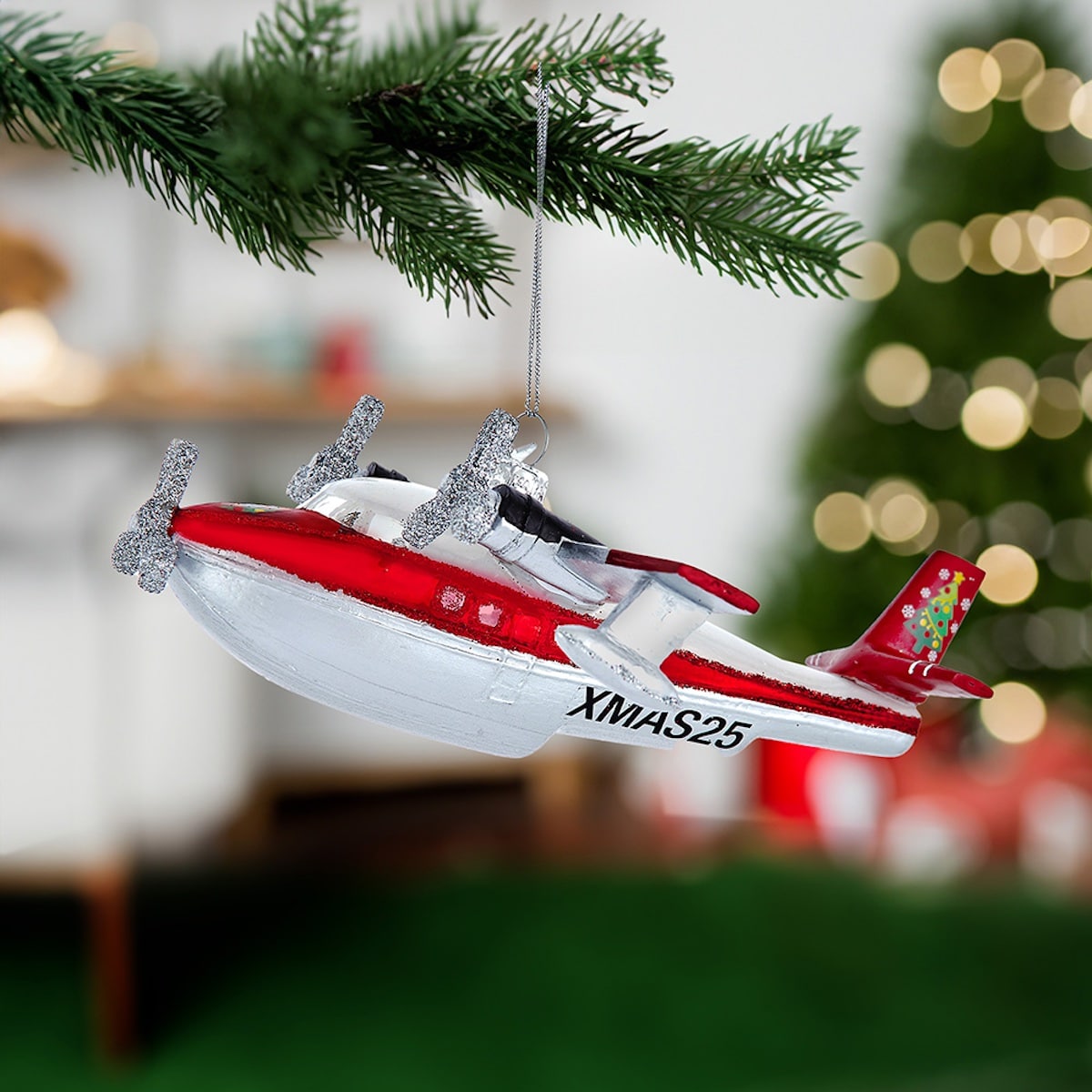 Christmas Sea Plane Ornament Glamour