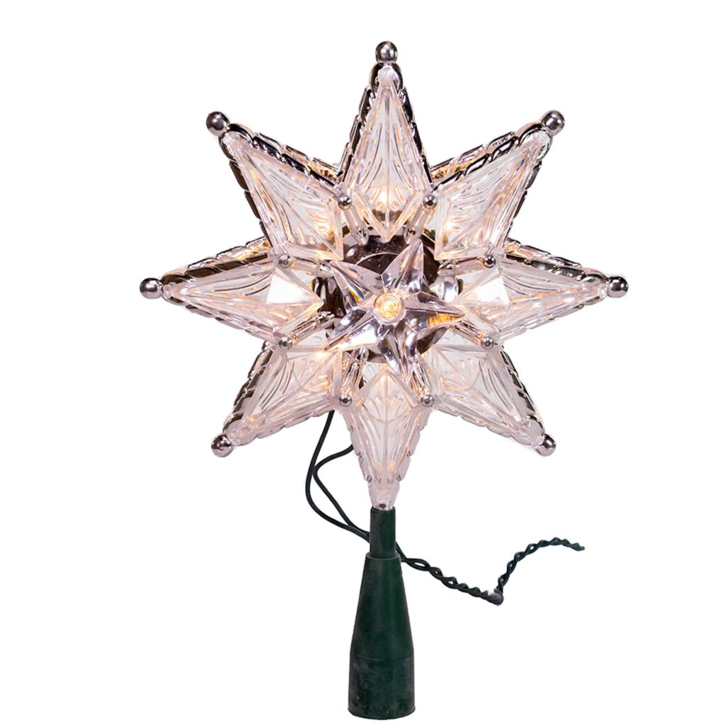 Clear Faceted Star Tree Topper