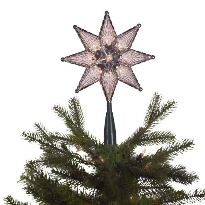 Clear Faceted Star Tree Topper Glam