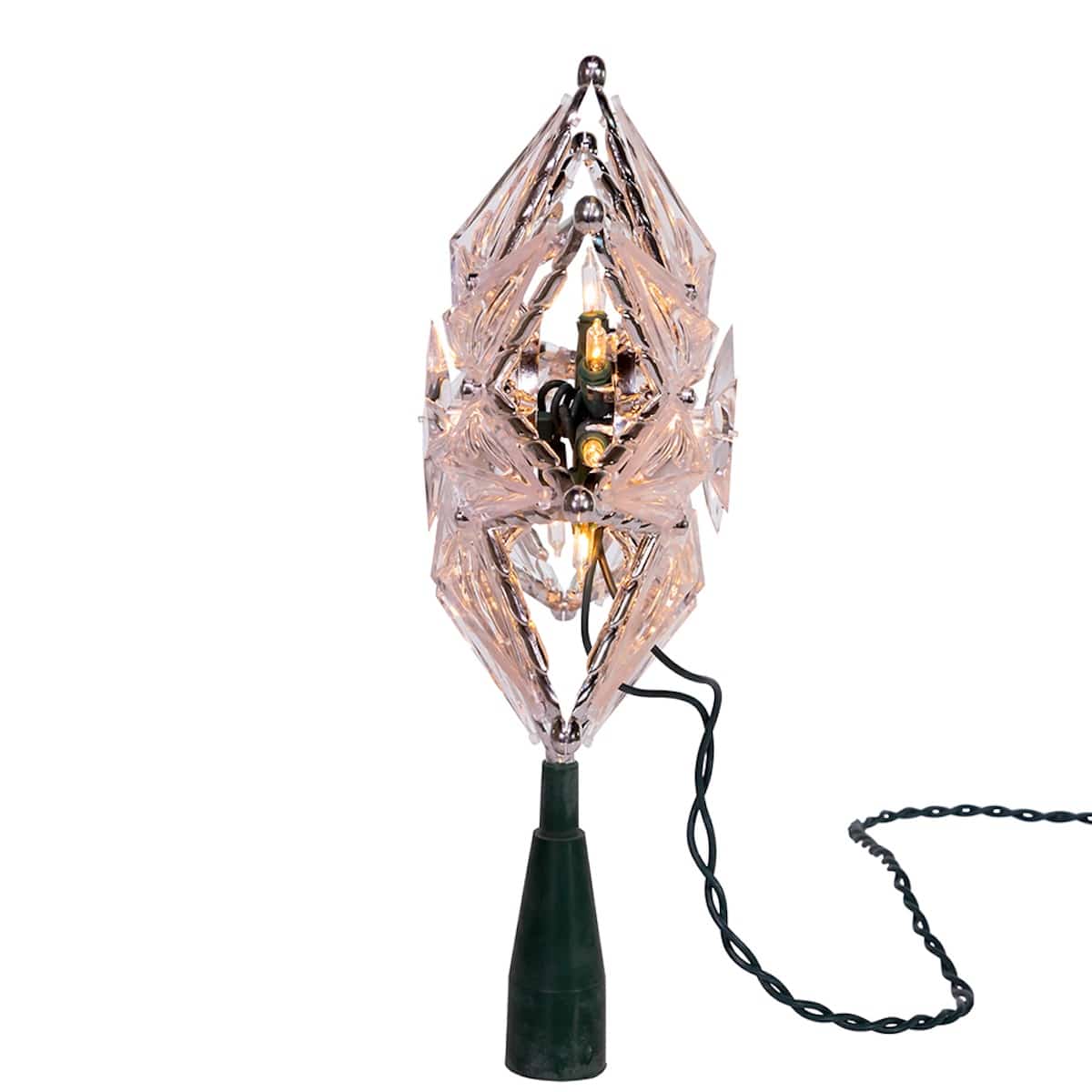 Clear Faceted Star Tree Topper Side