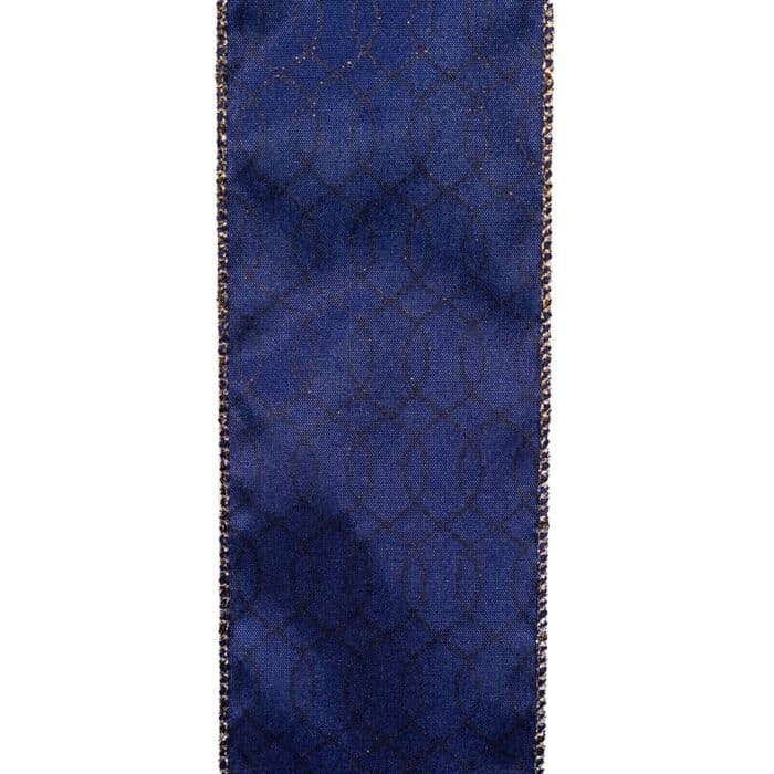 Dark Blue Gold Glitter Ribbon 25 Back