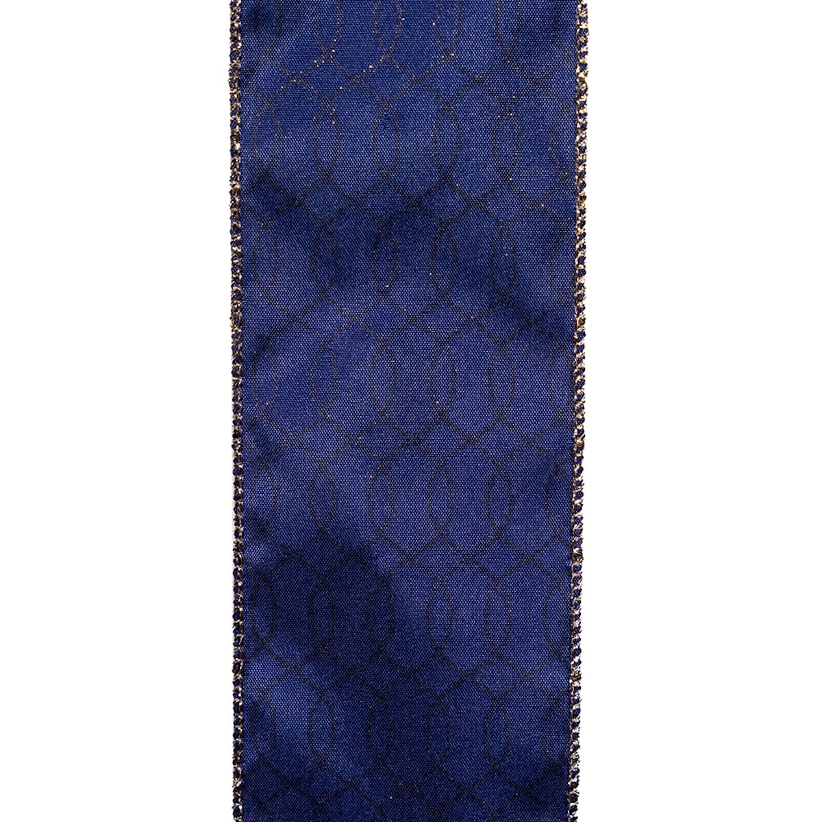 Dark Blue Gold Glitter Ribbon 25 Back