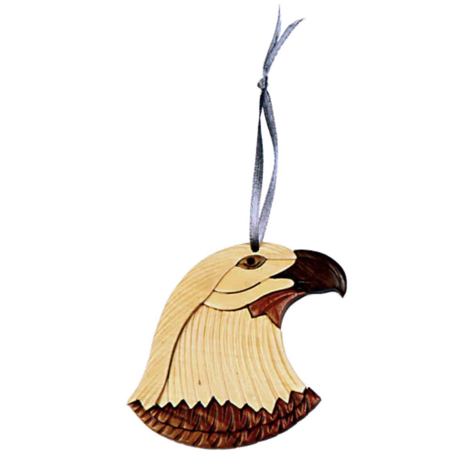 Eagle Intarsia Wooden Ornament