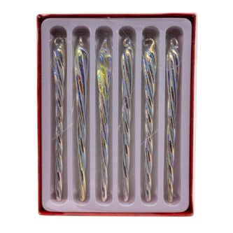 Electroplate Twist Icicle Ornaments Set Of Six