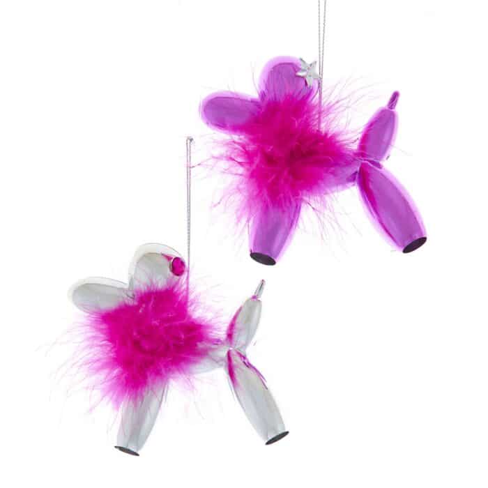 Fancy Fluff Balloon Animal Ornaments