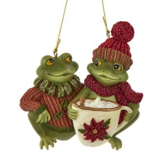 Frog Couple Cocoa Cup Ornament