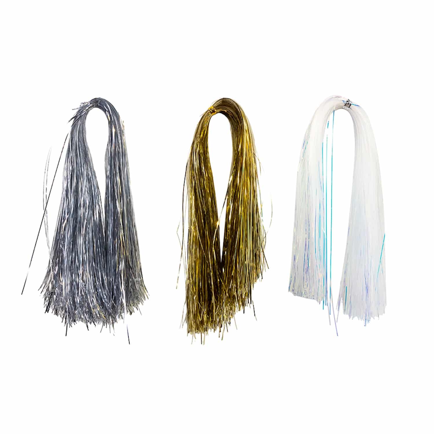 Gold or Silver or Iridescent Tinsel Strips