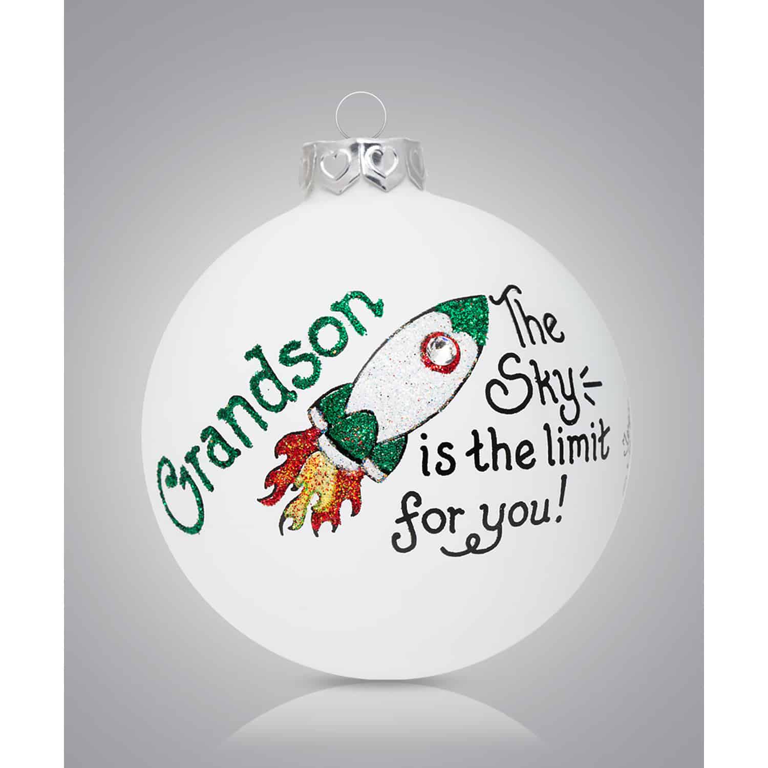 Grandson Sky Limit Glass Ball Ornament Personalized