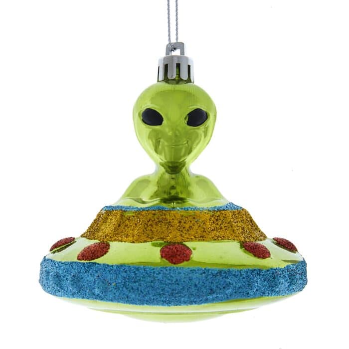 Green Alien Ufo Ornament