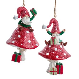 Happy Gnomes On Mushrooms Ornaments