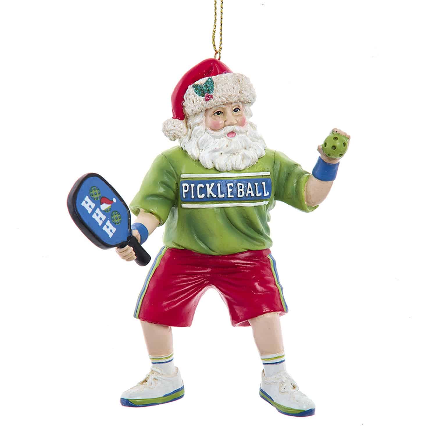 Ho Ho Ho Pickleball Santa Ornament
