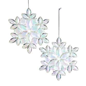 Iridescent Clear Snowflake Ornaments