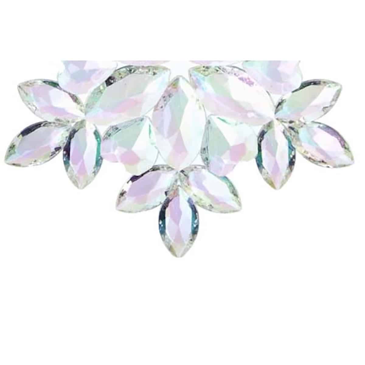 Iridescent Clear Snowflake Ornaments Heart