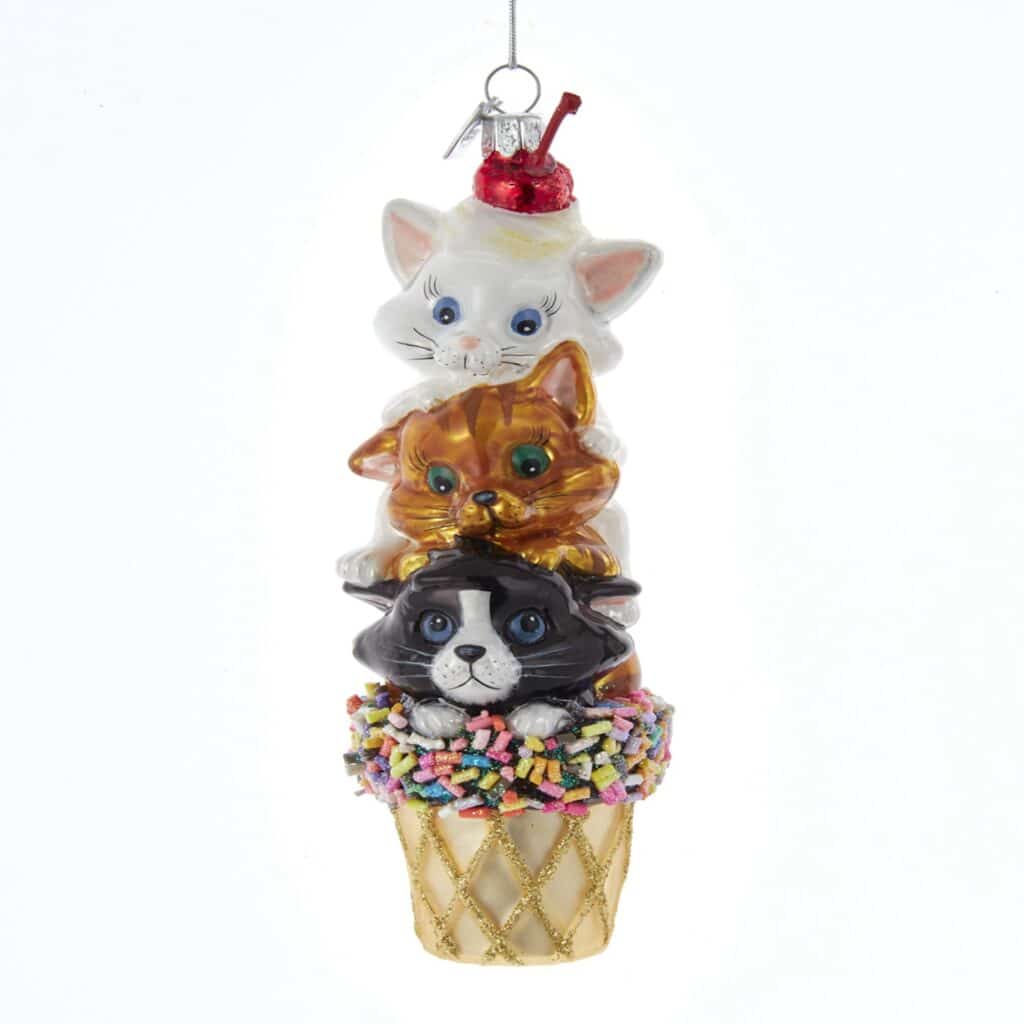 Kitty Ice Cream Cone Ornament