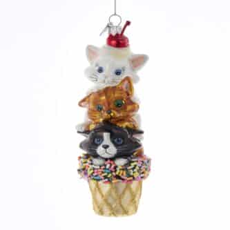 Kitty Ice Cream Cone Ornament