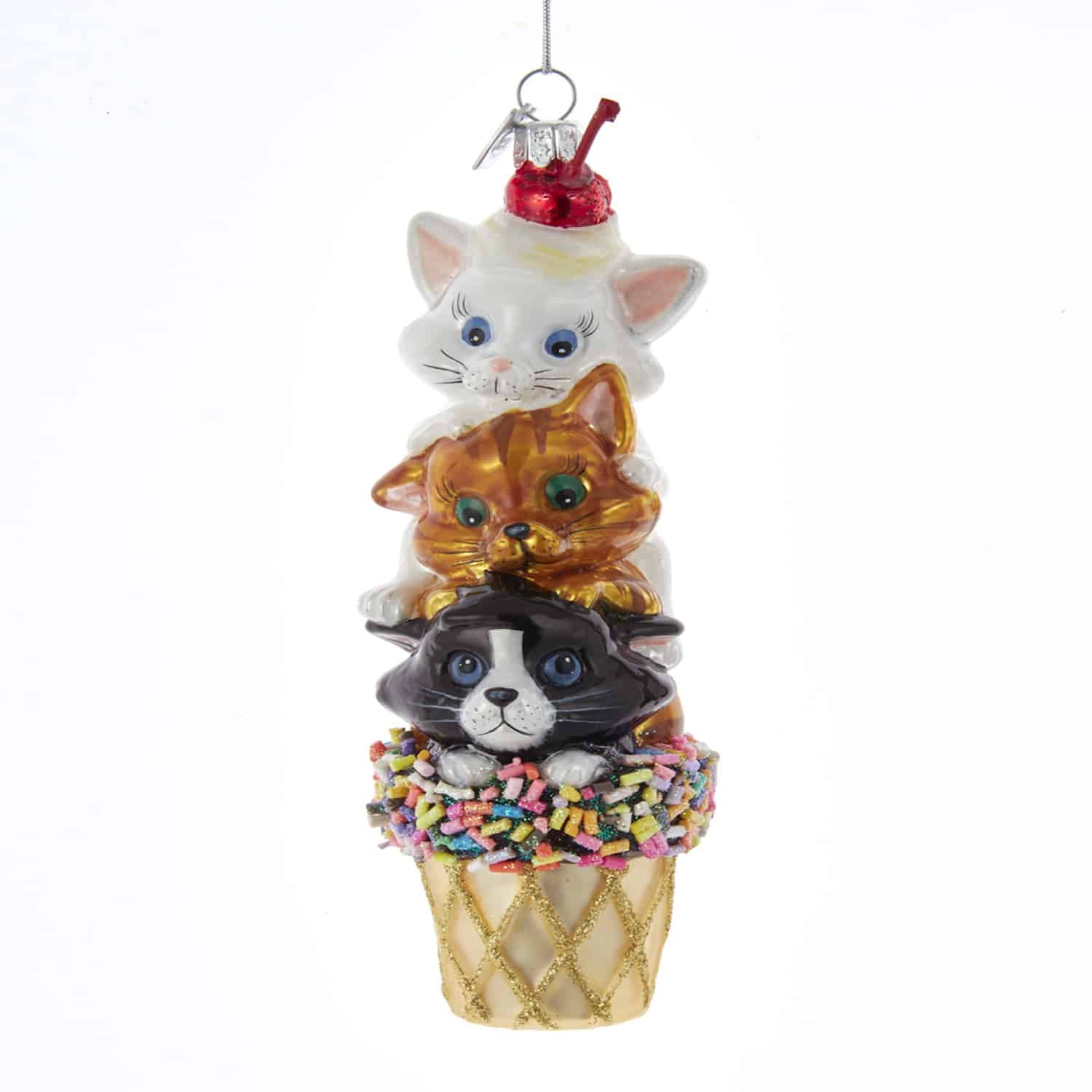 Kitty Ice Cream Cone Ornament