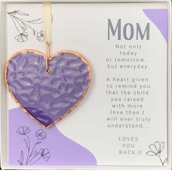 Love You Back Mom Heart Ornament