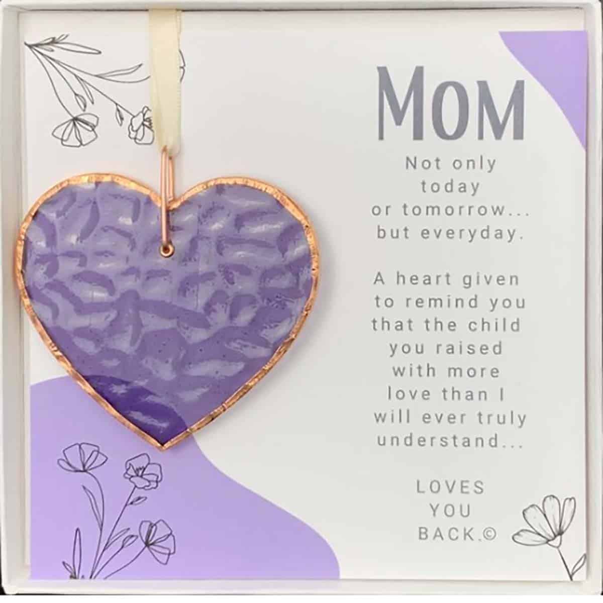 Love You Back Mom Heart Ornament