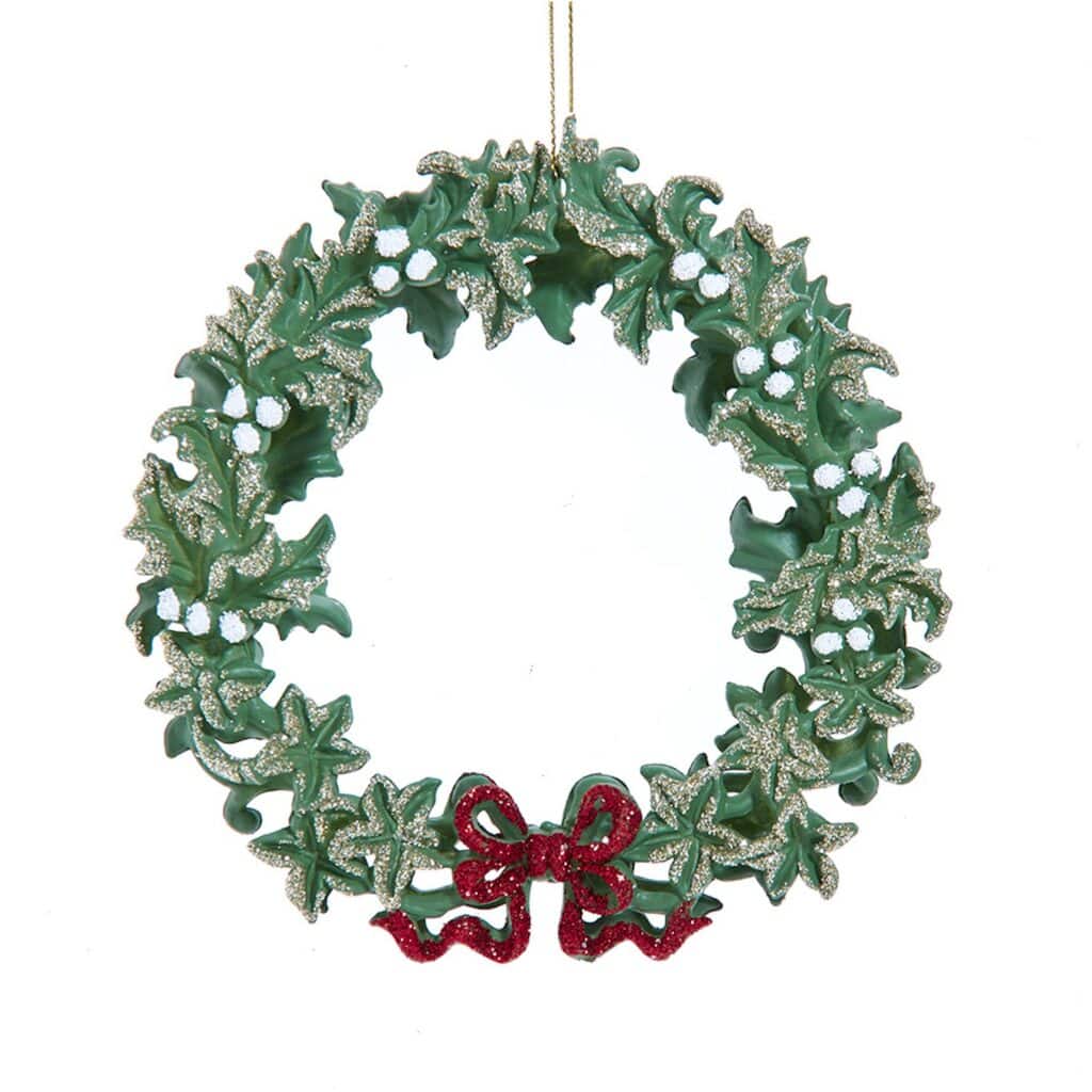 Mistletoe Red Bow Wreath Ornament