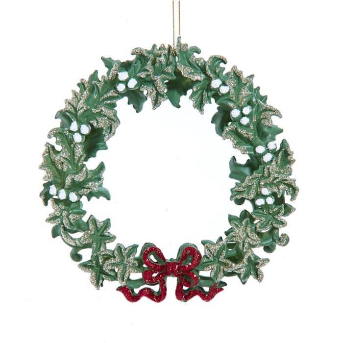 Mistletoe Red Bow Wreath Ornament