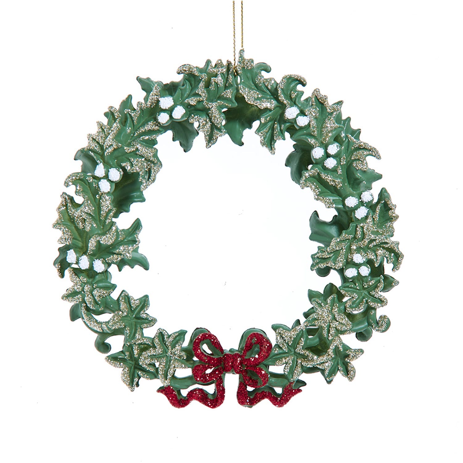Mistletoe Red Bow Wreath Ornament