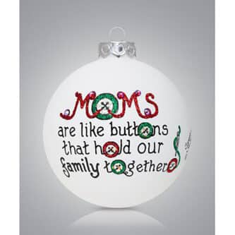 Mom Buttons Glass Ball Ornament Personalized