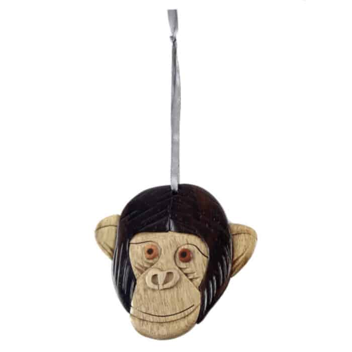 Monkey Intarsia Wooden Ornament