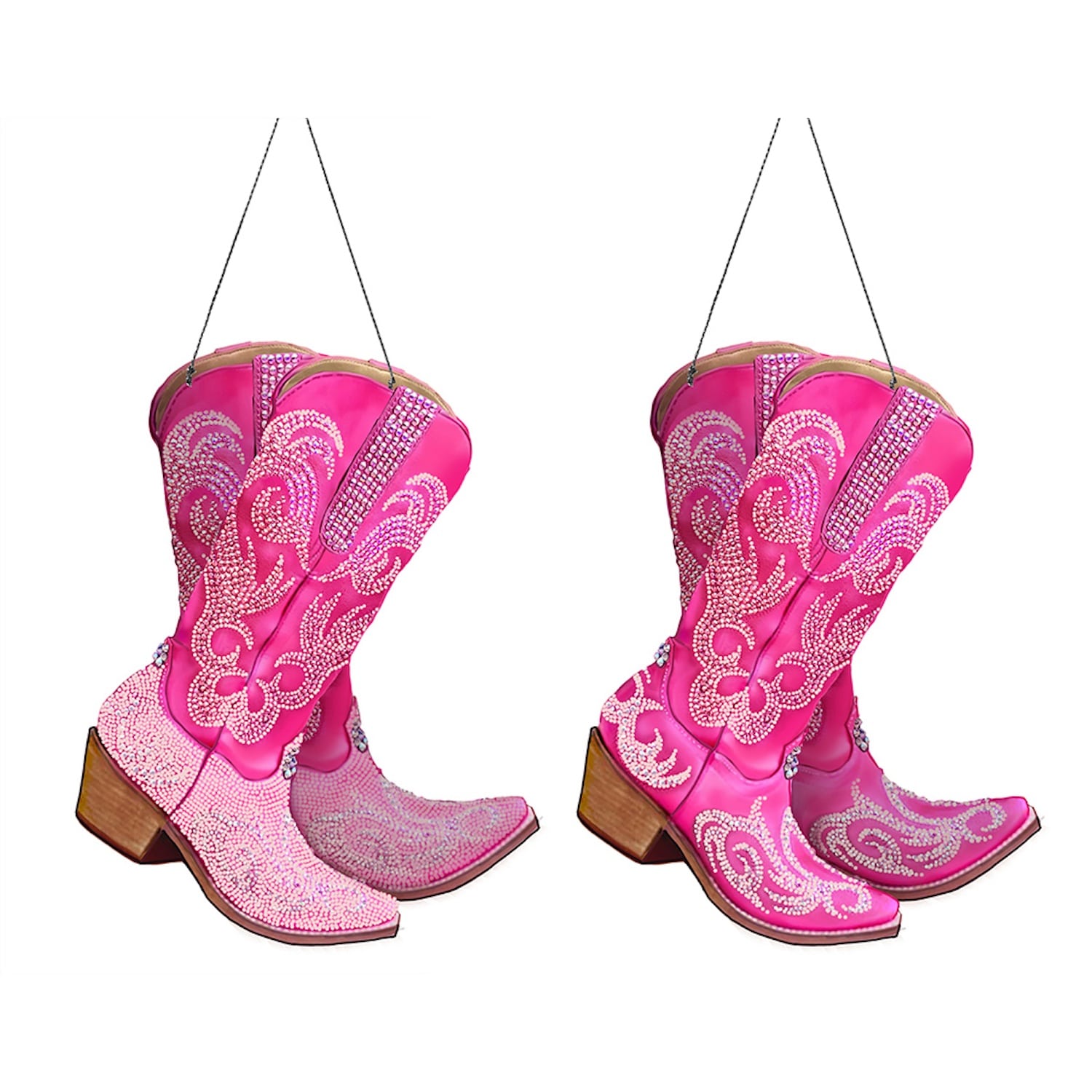 Pink Cowboy Boots Ornaments