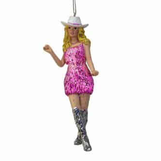 Pink Dress Cowgirl Ornament