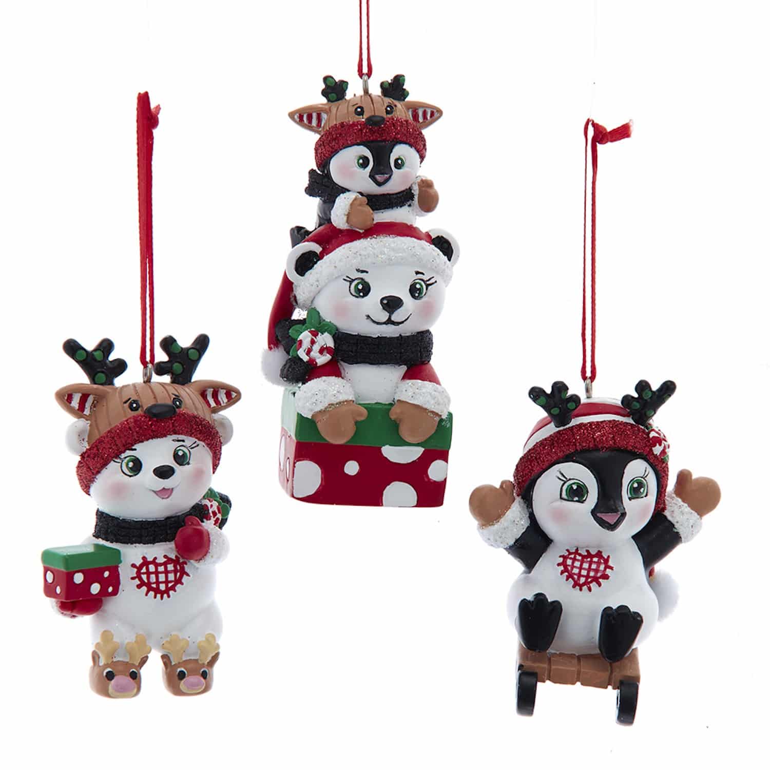 Playful North Pole Animal Ornaments