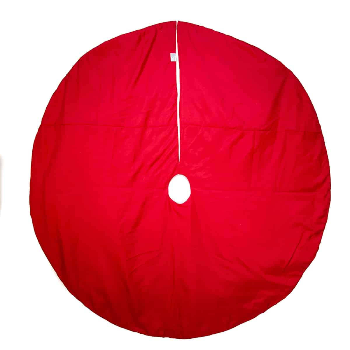 Red Snowflake Embroidered Tree Skirt 60 Back