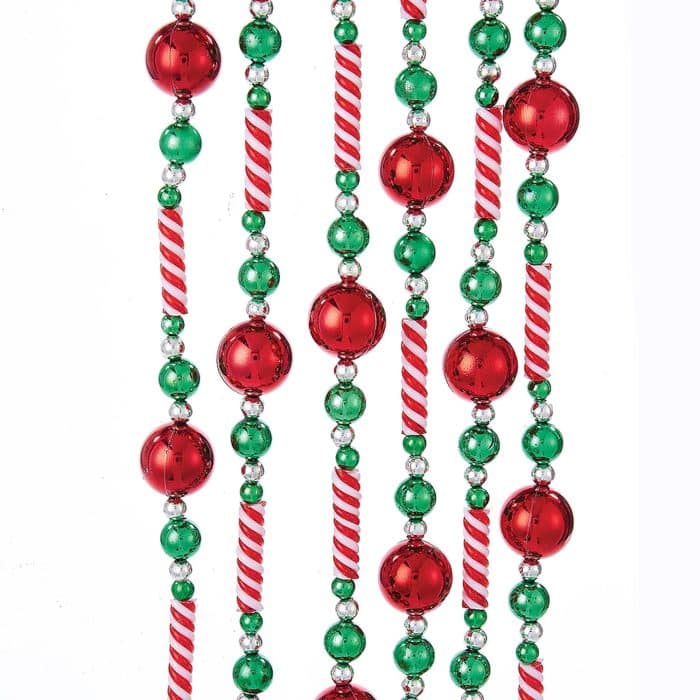 Red White and Green Candy Bead Garland