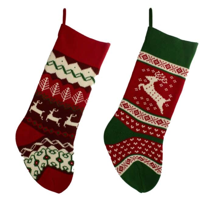 Reindeer Print Knit Stockings