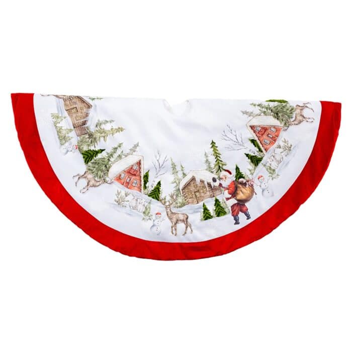 Retro Patterned Tree Skirt 48 Half Skirt
