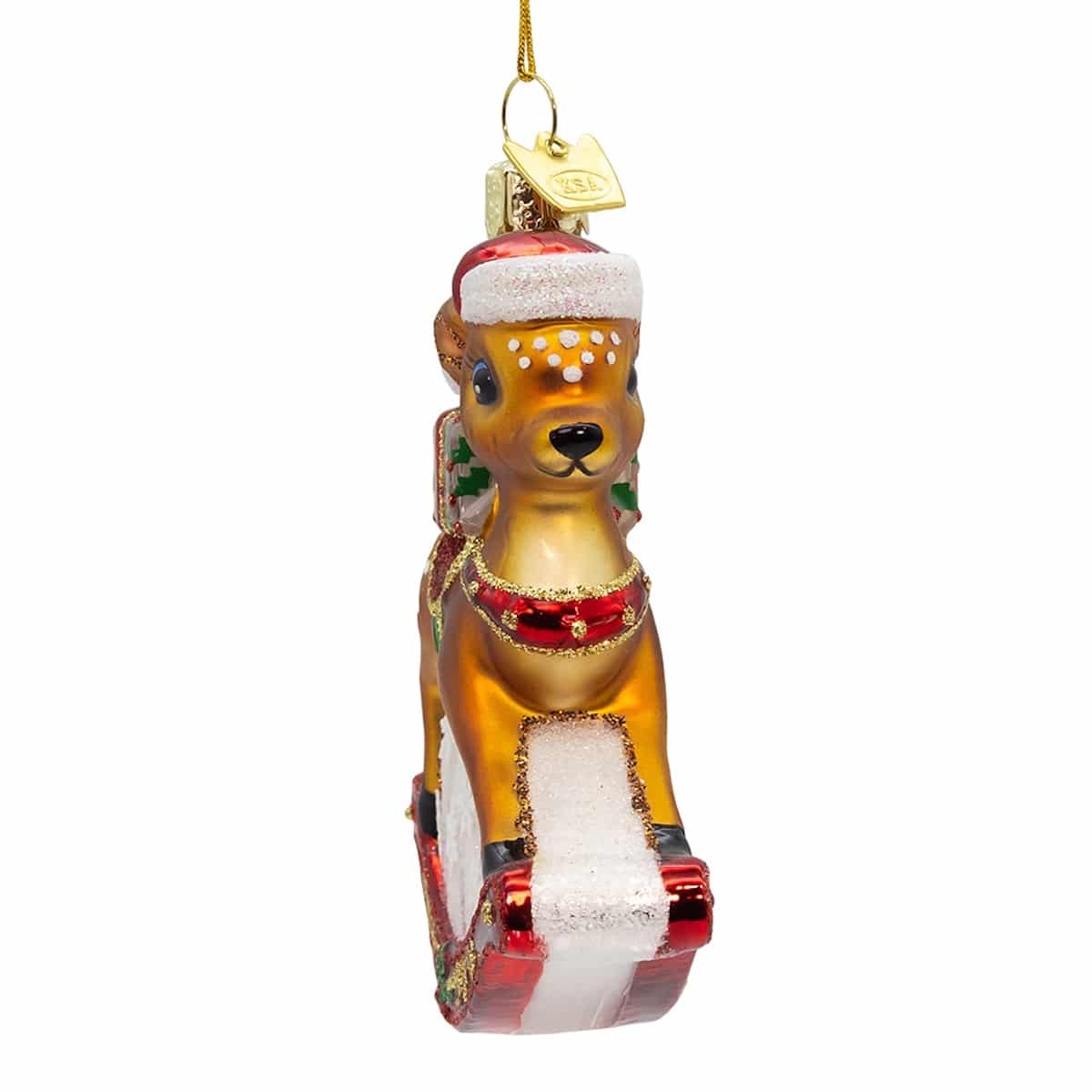 Rocking Holiday Reindeer Ornament Front Face