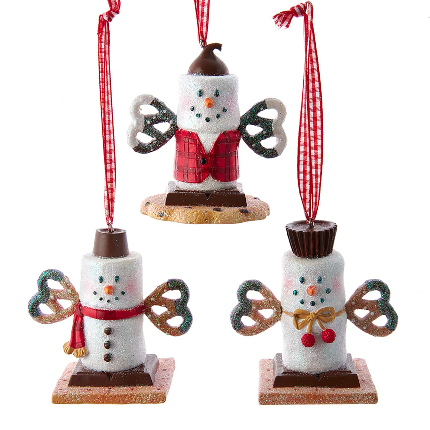 Smores Snowman with Candy Hats Ornament
