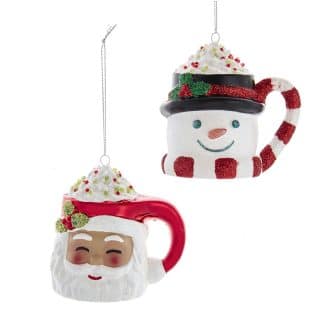 Snowman Or Santa Mini Mug Ornaments