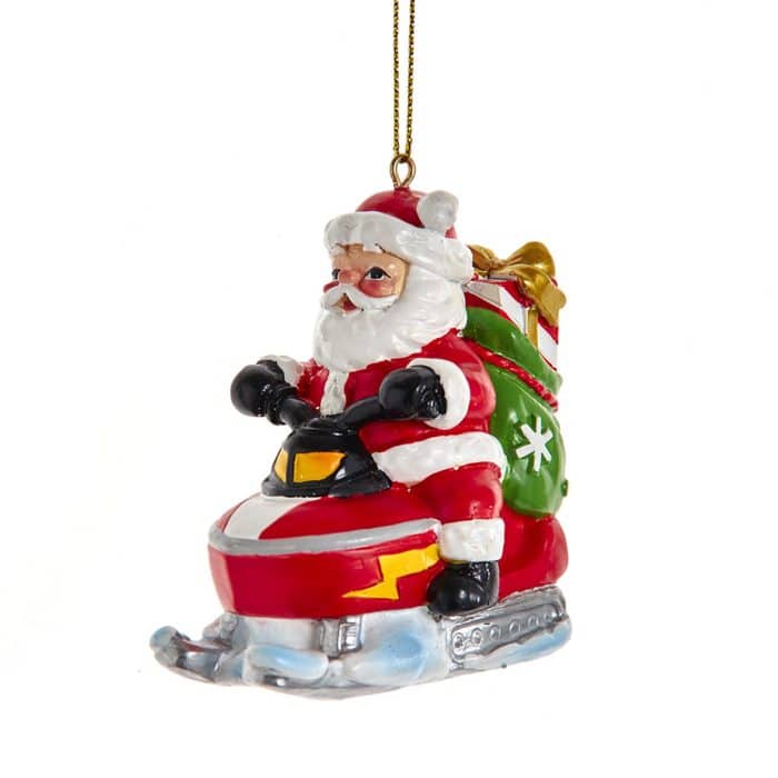 Snowmobile Santa Delivery Ornaments