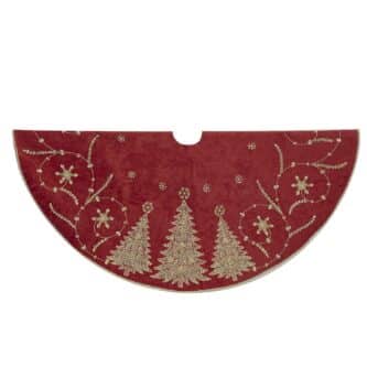 Velvet Beaded Embroidered Tree Skirt 48