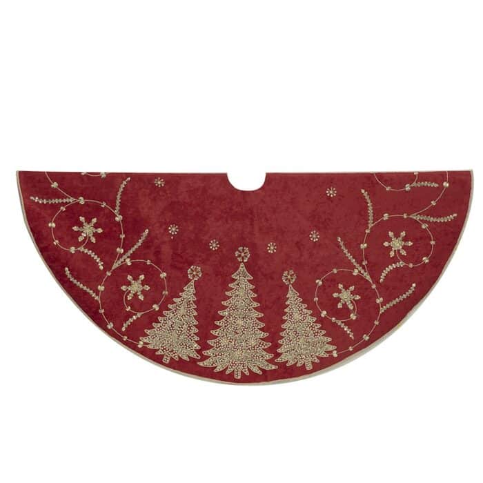 Velvet Beaded Embroidered Tree Skirt 48