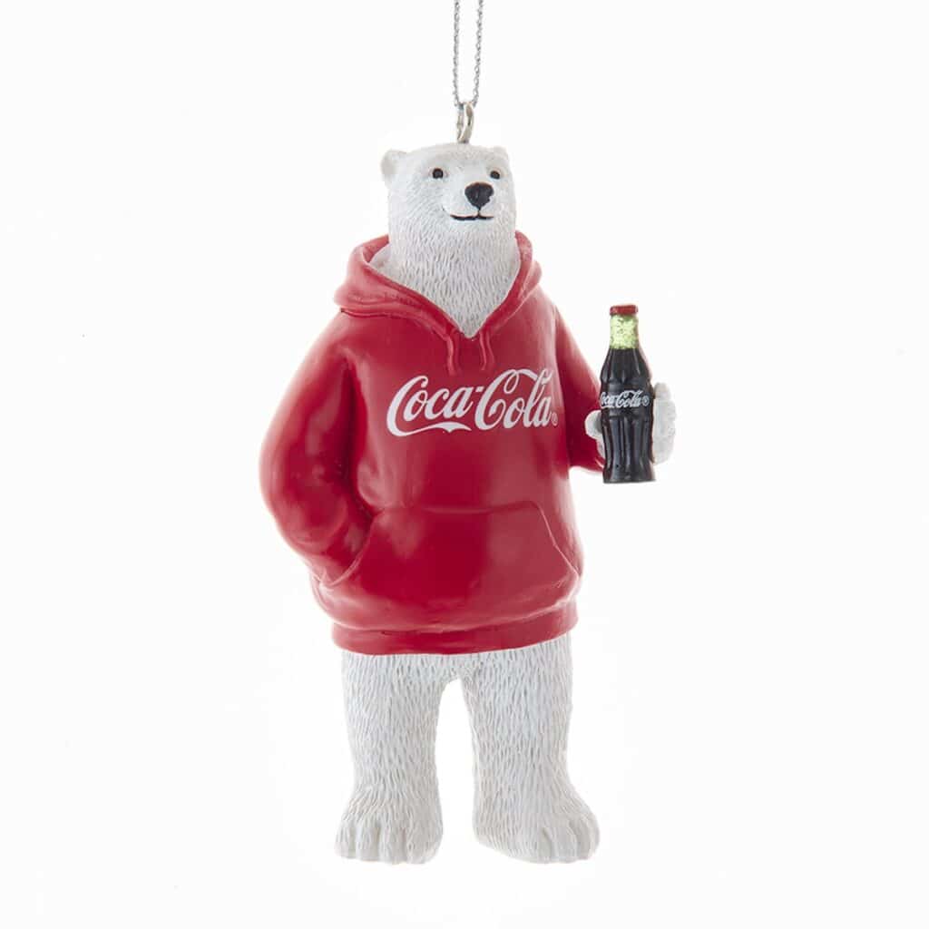 Coca cola® Polar Bear Wearing Hoodie Ornament