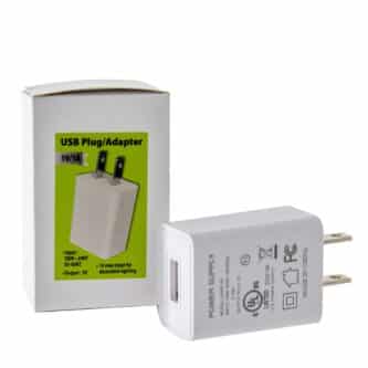 5-Volt White USB PlugAdapter