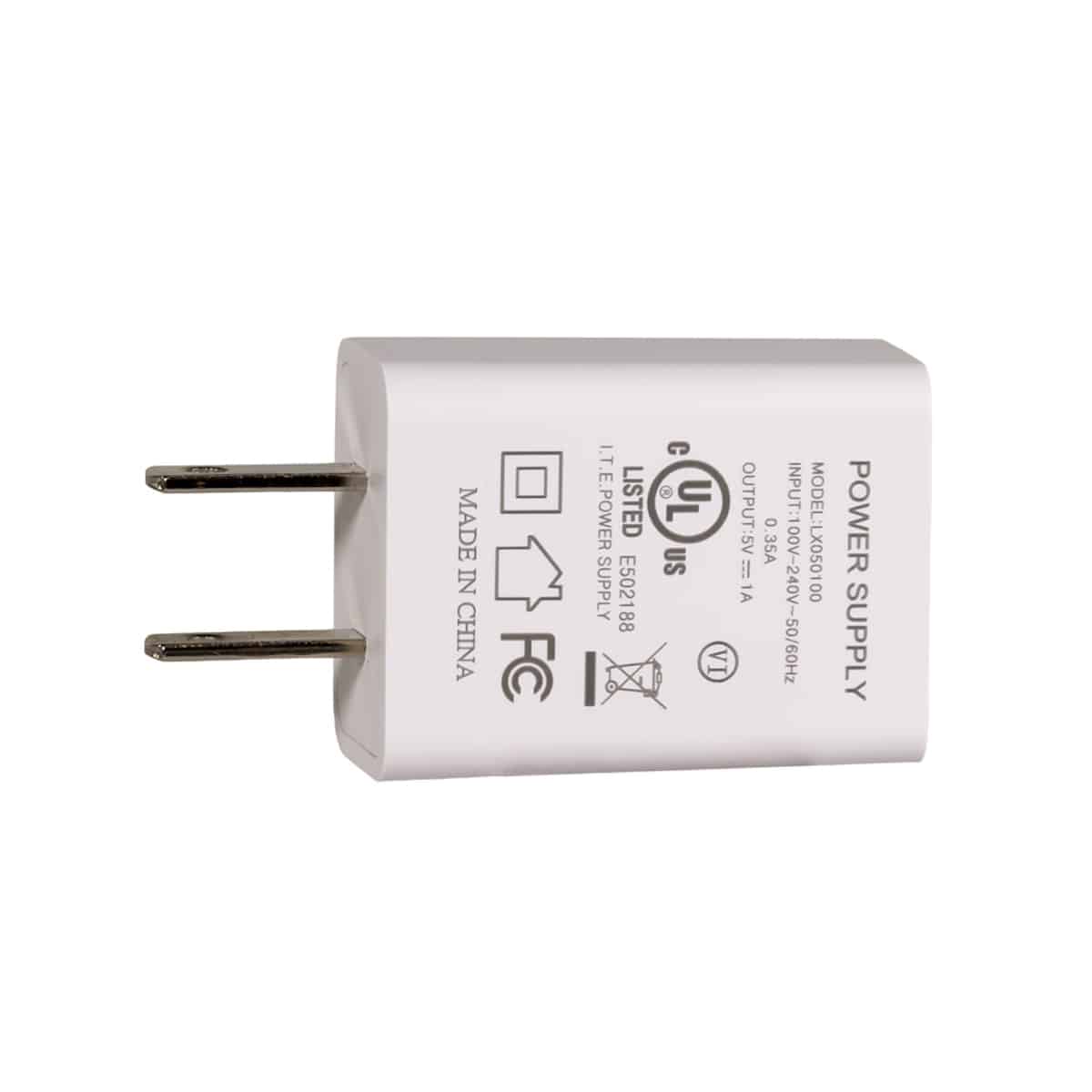 5 volt White Usb Plugadapter Back