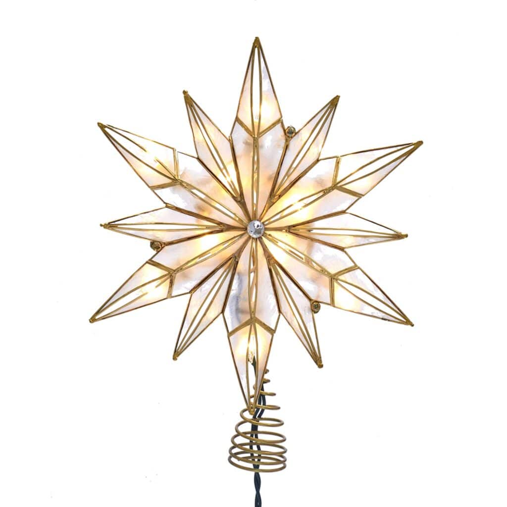 Brass Plated Capiz Star Tree Topper
