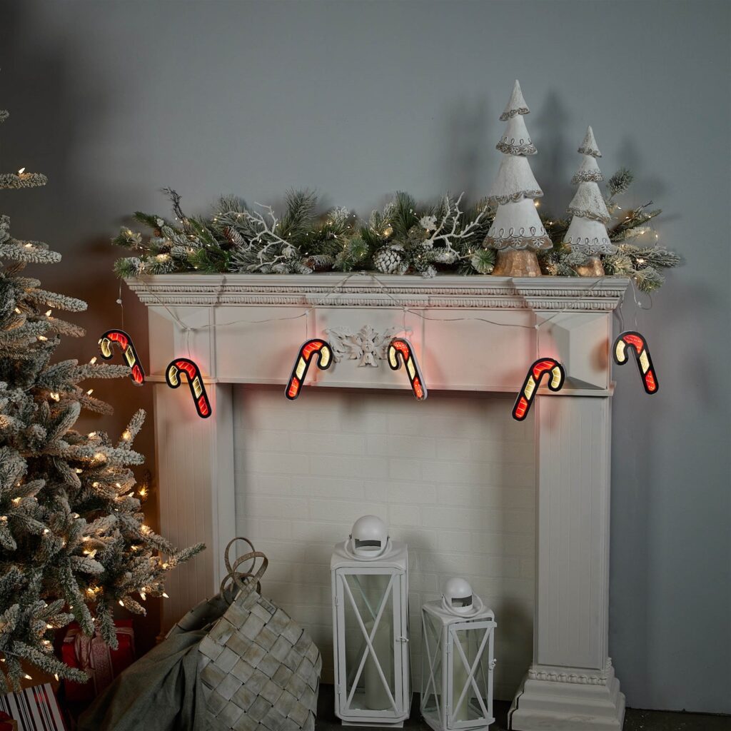 Candy Cane Garland Infinity Lit Decor