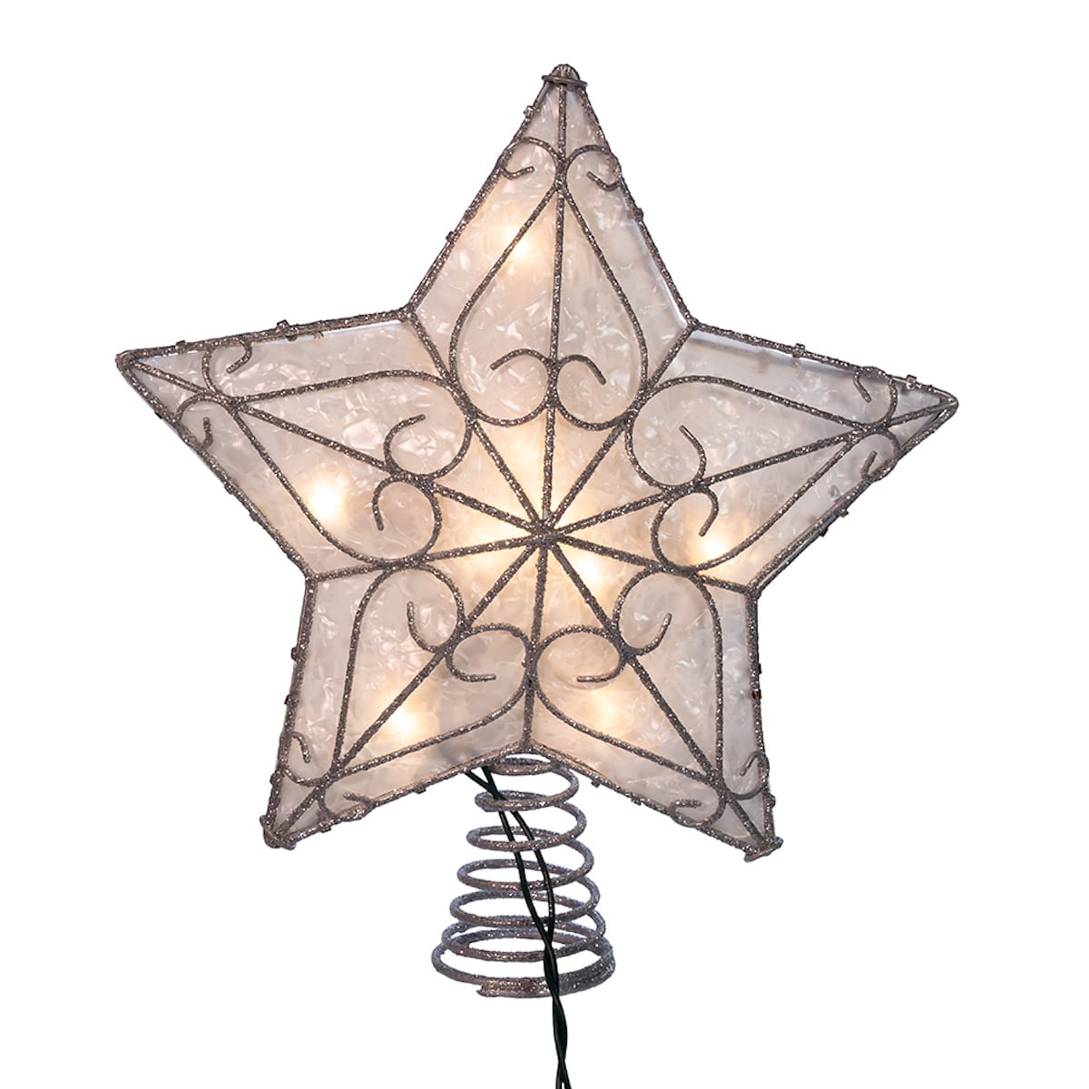Capiz Swirl Star Treetop Back