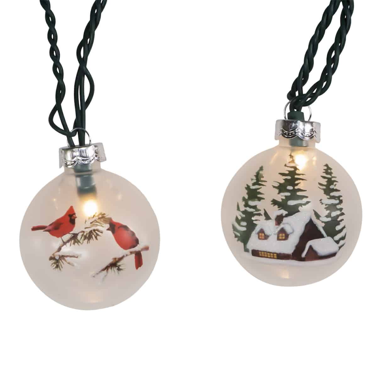 Cardinal and Cabin Light Set Close Up