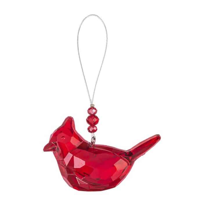 Cardinal Faceted Bead Ornament